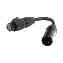 DMX 5-pin M to 3-pin FM IP65