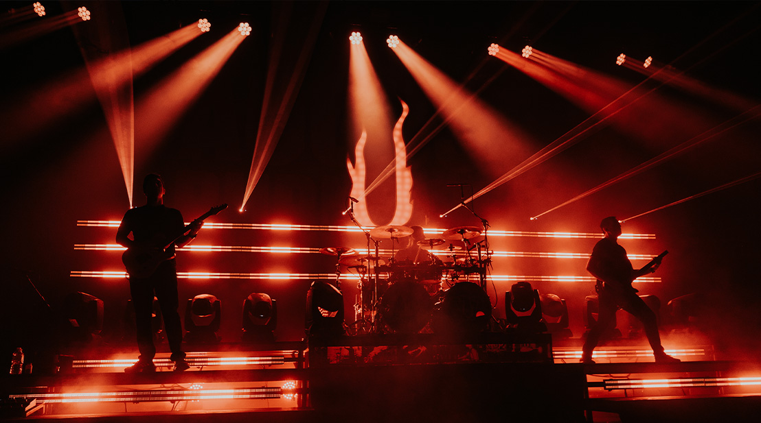 August Burns Red Tour With Vibrant And Versatile Backdrop Created From 32 ADJ Jolt Bar FX Fixtures