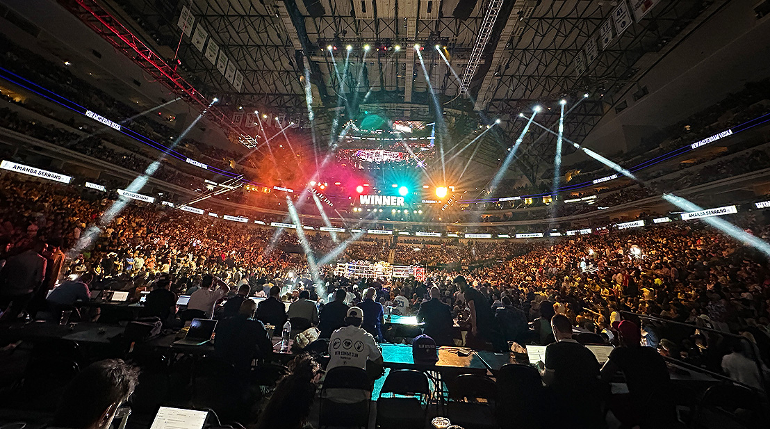 ADJ Beams Fill Arena For Intense Jake Paul vs. Nate Diaz Pay-Per-View Boxing Event